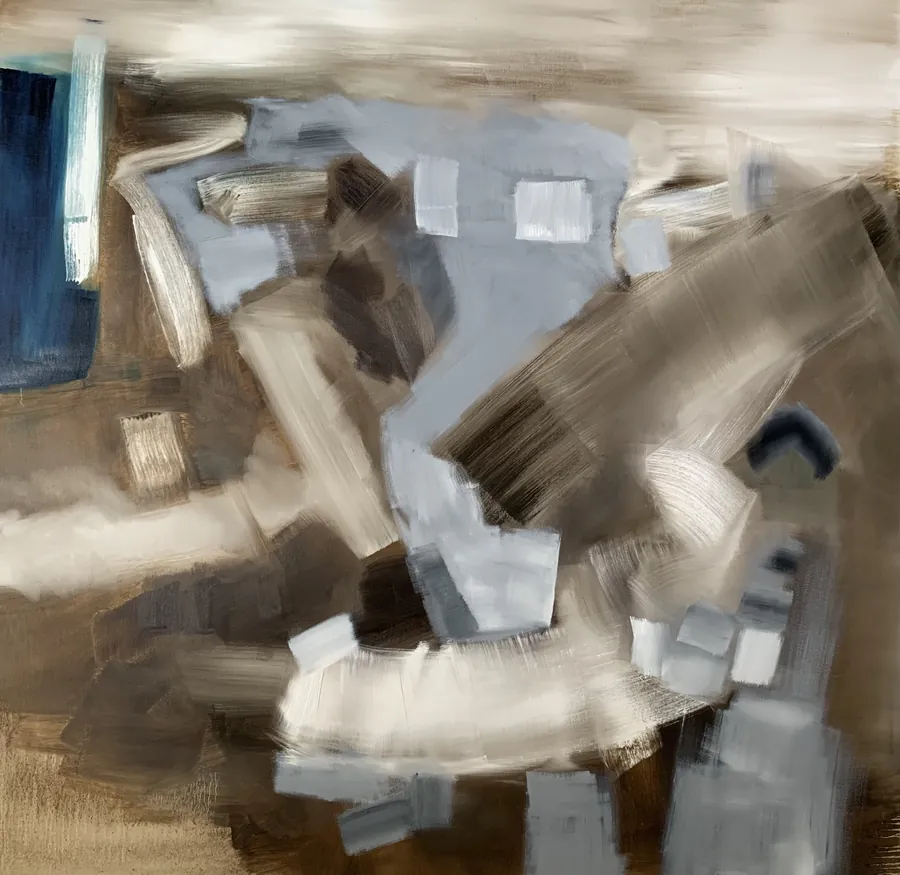 Premiers rectangles clairs dans la composition grise