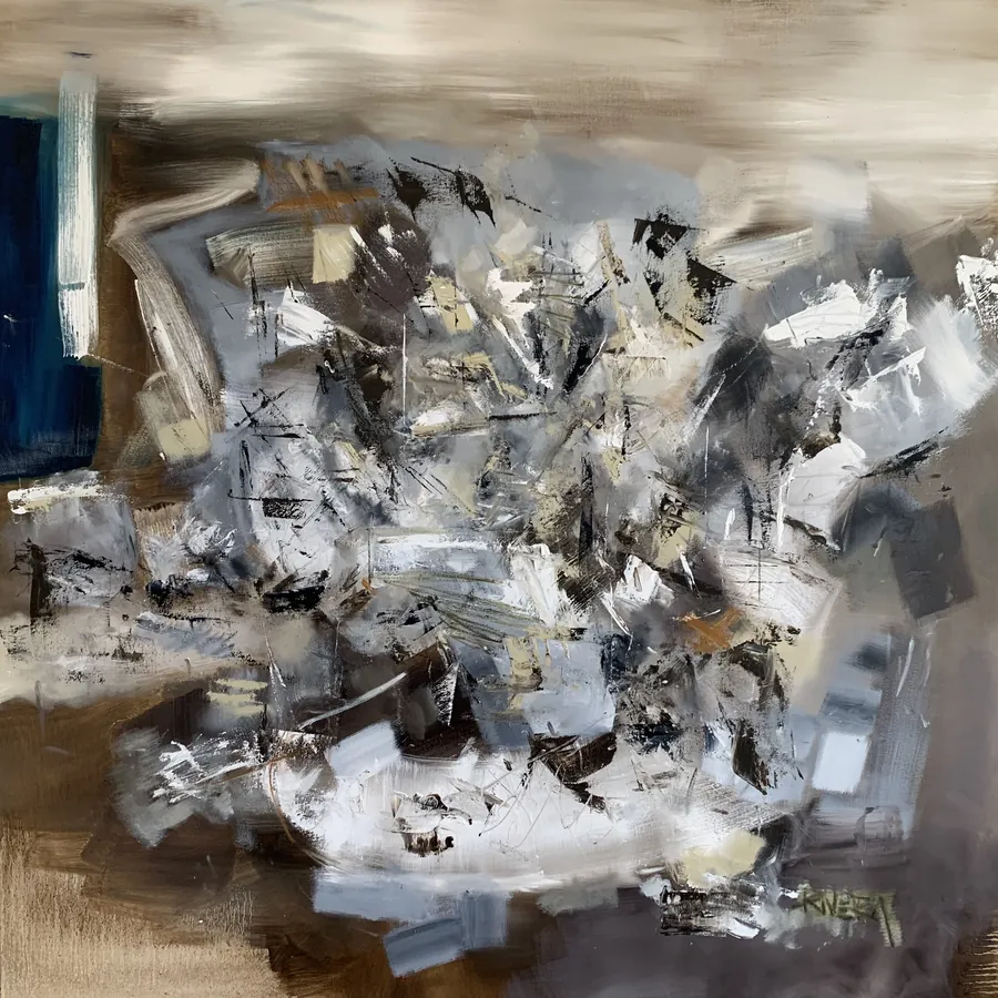 Les formes claires et sombres se rencontrent sur la toile