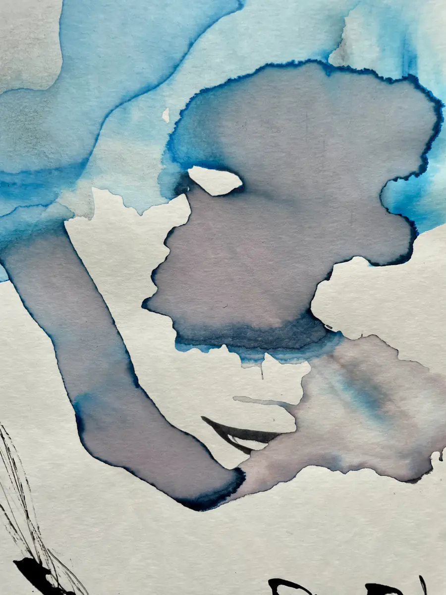 Contours d’une tache bleue