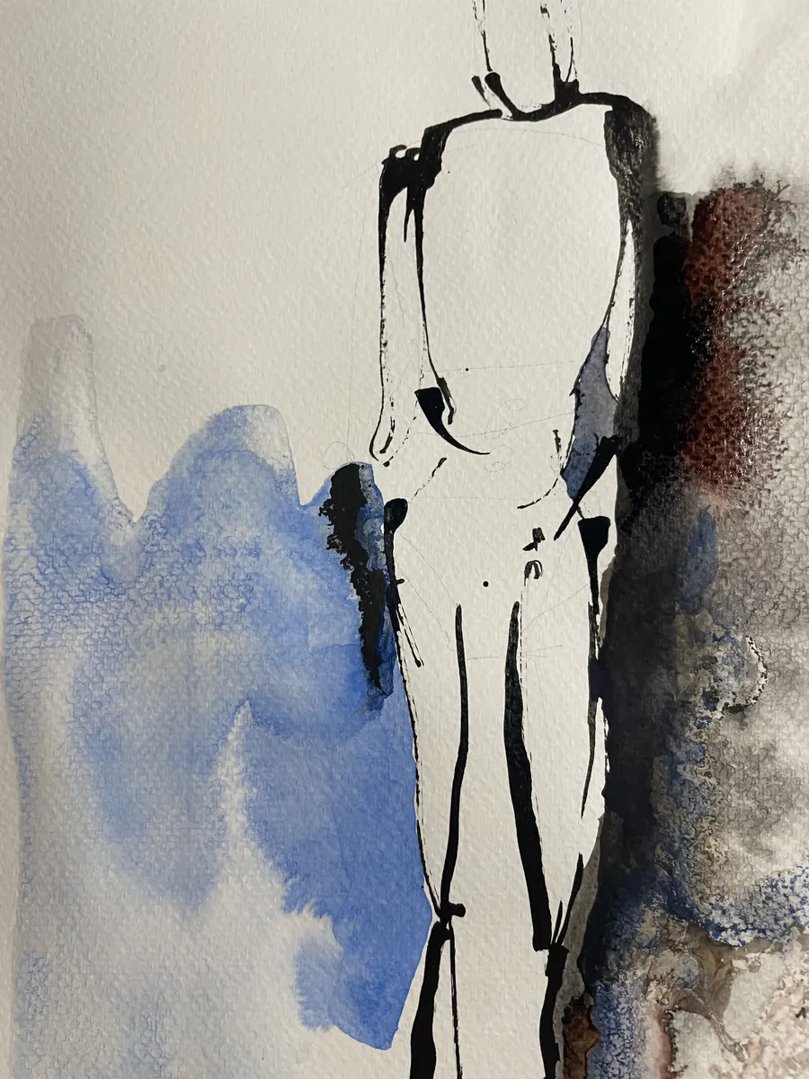 Une figure face au bleu
