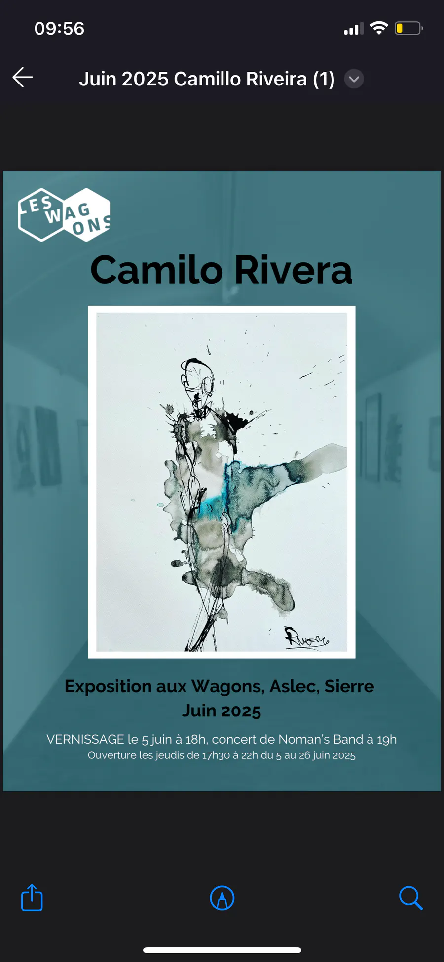Affiche d’exposition aux Vignes à Sierre